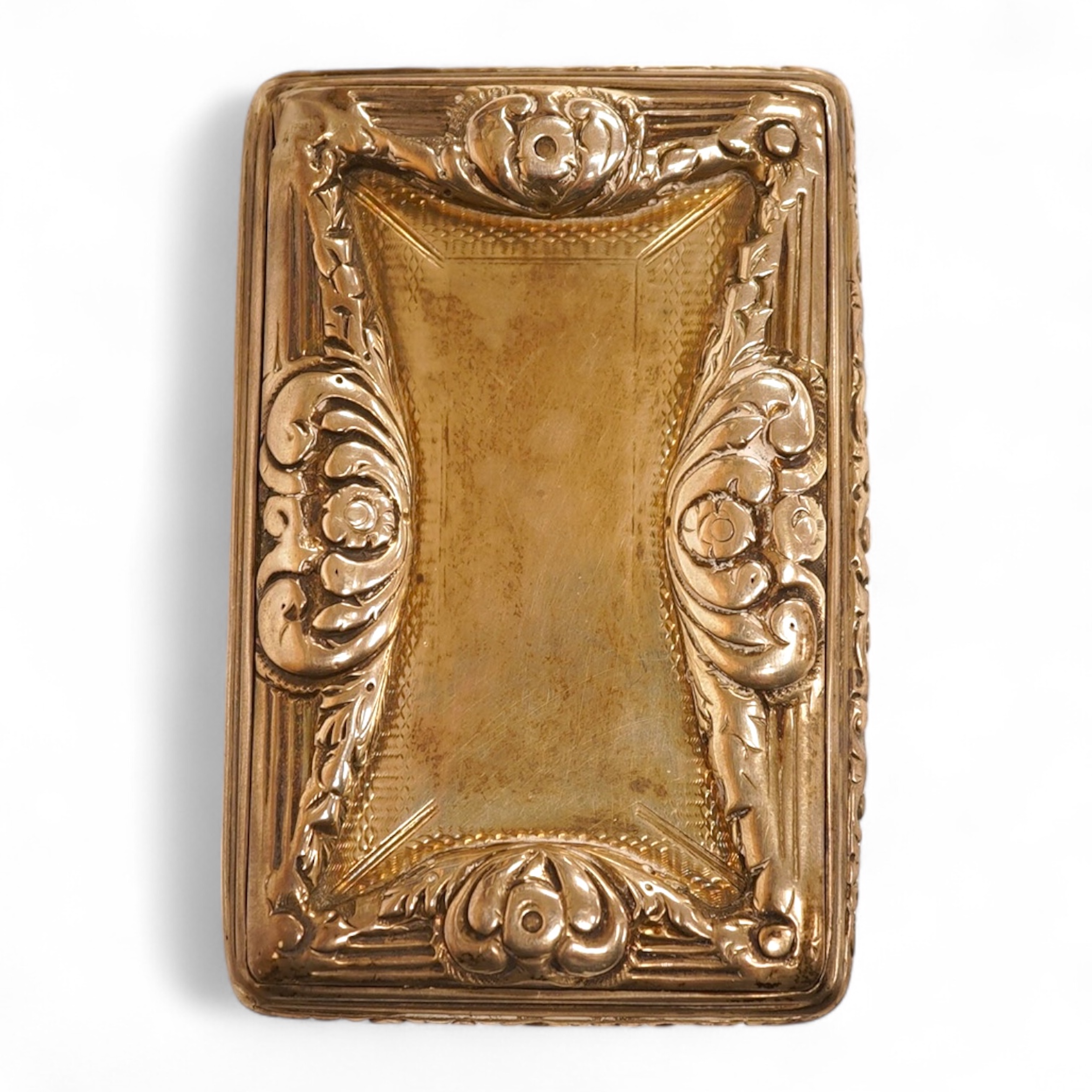 A Victorian silver rectangular table snuff box, Edward Smith, Birmingham, 1838, 86mm, 5.3oz.